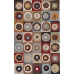 Hand tufted Multi Colored Circles Contemporary Grantham Wool Abstract Rug (8 x 11') Surya 7x9   10x14 Rugs