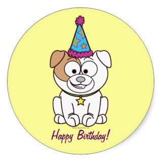 Happy Birthday Bulldog Sticker