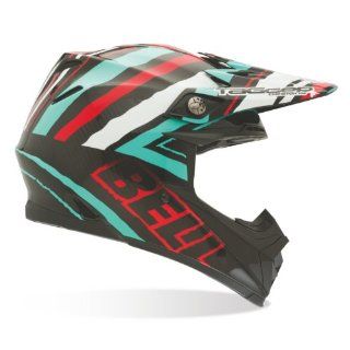 Bell Tagger Scrub Men's Moto 9 Carbon MX Motorcycle Helmet   Teal/Red/White / Large Automotive