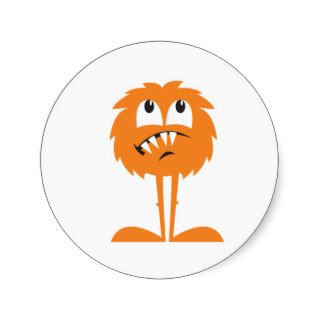 funny orange furry monster stickers