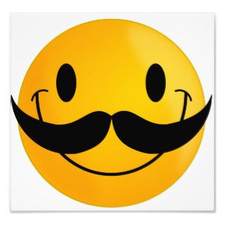 Smiley with Mustache Photo Print