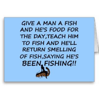 Funny fishing slogan cards