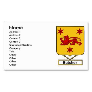 Butcher Family Crest Business Card Template