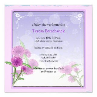 Thistle Flower Personalized Invitations