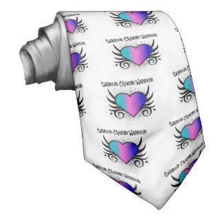 Thyroid Cancer Warrior Heart Neckties