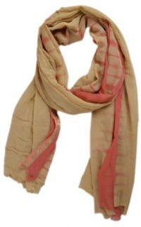 Long Stole Georgette Dupatta Veil Pink And Cream Colored