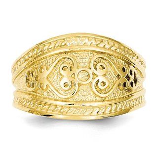 14k Yellow gold Polished Scroll Ring Jewelry