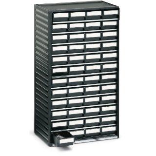 Sovella 551 4ESD Treston ESD Polypropylene Small Part Storage Cabinet with 48 Drawers, 55 lbs Capacity, 12.20" Width x 21.65" Height x 7.08" Depth, Black Material Handling Equipment