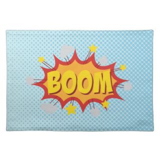 BOOM comic book sound effect Placemats
