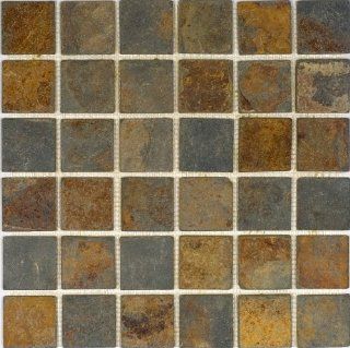 Epoch Tile SU2X2 2x2 Sunsets Tumbled Slate   Ceramic Floor Tiles  