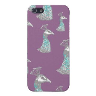 Peahen Bird Pattern on Purple. iPhone 5 Case