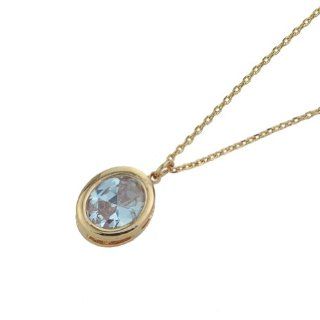 Fashion Oval Gem Rose Gold Plated Pendant Necklace for Women Jewelry
