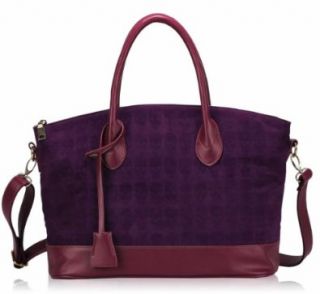 Ladies Purple Fashion Designer Tote Handbag with Long Strap   KCMODE Shoes