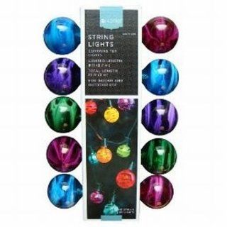 Home Colorful Glass Marble Swirl Globe String Light Set In or Out Patio Lights  Patio, Lawn & Garden