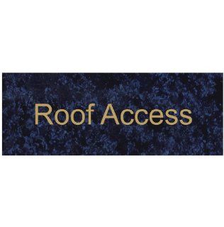 Roof Access Engraved Sign EGRE 552 GLDonCBLU Exit Roof Access  Business And Store Signs 
