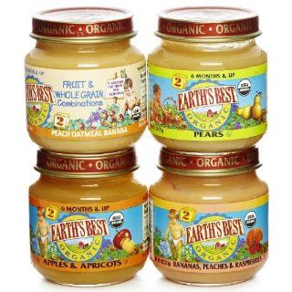 Earth's Best Organic 2nd Fruit Variety Pack, 4 Ounce Jars (Pack of 12)  Baby Food Fruit  Grocery & Gourmet Food