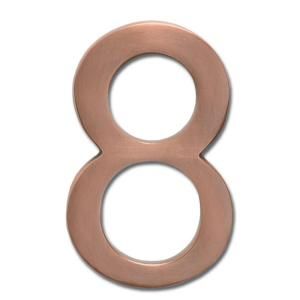 Architectural Mailboxes Solid Cast Brass 5 in. Antique Copper Floating House Number 8 3585AC 8