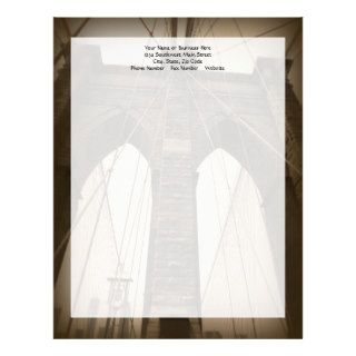 Vintage Sepia Brooklyn Bridge Letterhead Template