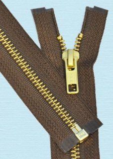 12" Medium Weight Jacket Zipper YKK #5 Brass ~ Separating ~ 568 Lite Brown (1 Zipper/pack)