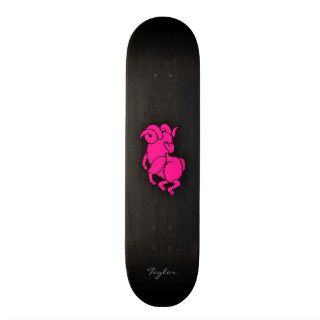 Hot Pink Aries Custom Skate Board