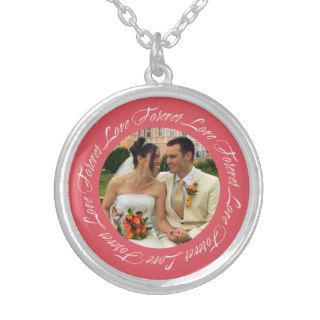 Forever love berry pink frame memento circle photo pendant
