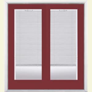 Masonite 72 in. x 80 in. Red Bluff Prehung Right Hand Inswing Miniblind Steel Patio Door with Brickmold 24550