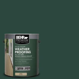 BEHR Premium 1 gal. #SC 114 Mountain Spruce Solid Color Weatherproofing All In One Wood Stain and Sealer 501301