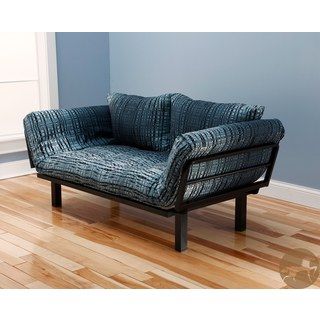 Christopher Knight Home Multi Flex Black Metal Daybed/Lounger with Blue/ Black Mattress and Pilllows Set Christopher Knight Home Futons