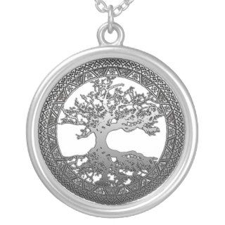 Silver Tree of Life Personalized Necklace