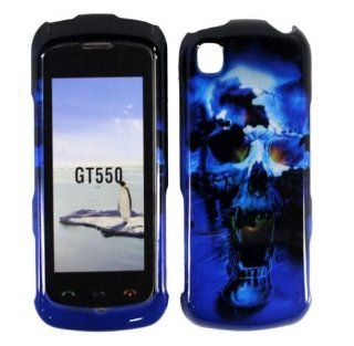 Blue Skull Hard Case Cover for LG Encore GT550 Shine Touch KM555 Cell Phones & Accessories