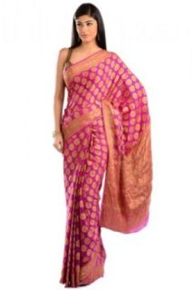 Chhabra 555 Womens Fuschia Banarasi Saree One Size Clothing