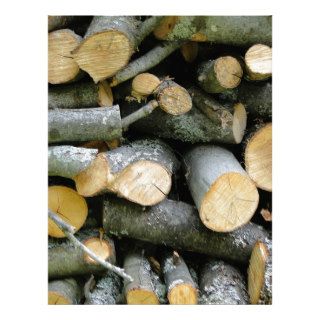 Pile of Stacked Cut Firewood Letterhead Template