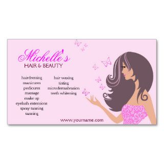 Girl Butterflies, Beauty salon business card