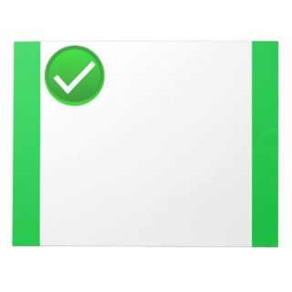 Green Check Mark Symbol Notepads