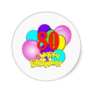 80th Birthday Balloons Sticker