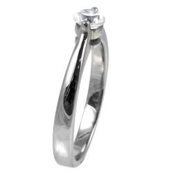 Stainless Steel Cubic Zirconia Solitaire Ring Cubic Zirconia Rings