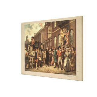 Washington's Inauguration at Philadelphia Gallery Wrap Canvas