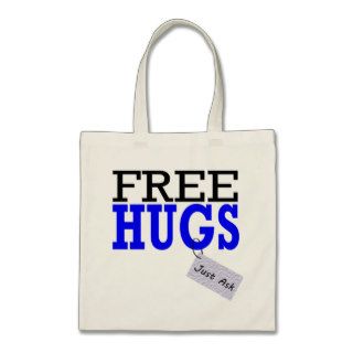 Free Hugs Just Ask Blue Tote Bags
