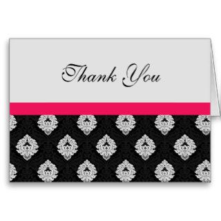 Black + Hot Pink Formal Thank You Card