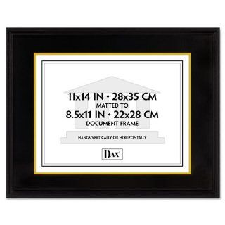 DAX Hardwood Document/Certificate Frame with Mat, 11 x 14, Black   Mouse Pads