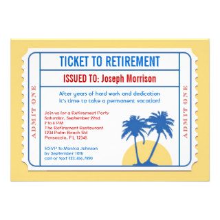 Ticket Style Retirement Invitation