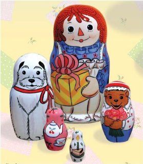 RAGGEDY ANN Birthday Russian Nesting Doll 5pc./6" Toys & Games
