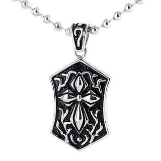 Antiqued Stainless Steel with Polished Cross Necklace West Coast Jewelry Men's Necklaces