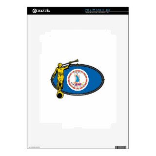 Virginia LDS Mission Oval no Label Angel Moroni Skin For The iPad 2