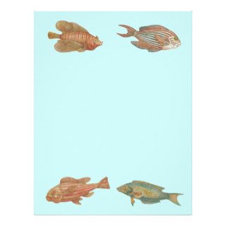 Ocean Sea Life Fish Nautical Scrapbook Paper Letterhead Design