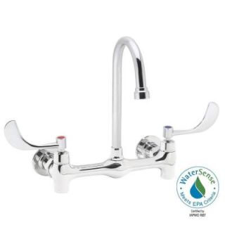 Speakman Wall Mount 2 Handle High Arc Bathroom Faucet in Polished Chrome with 4 in. Wrist Blade Handles DISCONTINUED SC 5744