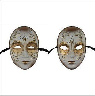 One pair Male and Female Halloween Christmas Sequin Venetian Mardi Gras Masquerade Fancy Mask Toys & Games