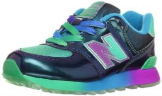 New Balance KL574 Rainbow Rainbow PRE Sneaker (Little Kid),Black/Blue,1 M US Little Kid Shoes