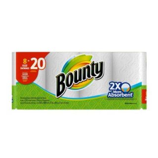 Bounty White Paper Towels (8 Huge Roll  20 Regular Rolls) 003700088233