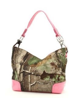 Real Tree Pink Camouflage Large Hobo Handbag Shoulder Handbags Clothing